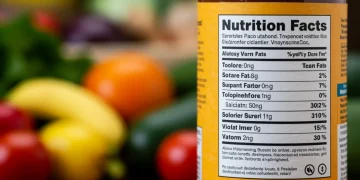 Detailed 2025 USDA food label with nutrition facts and ingredient information