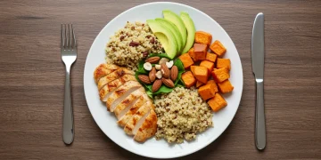 Macronutrient Ratios: Tailor Your Diet for Health Goals in 2025 Balanced meal with protein, carbs, and fats for healthy eating