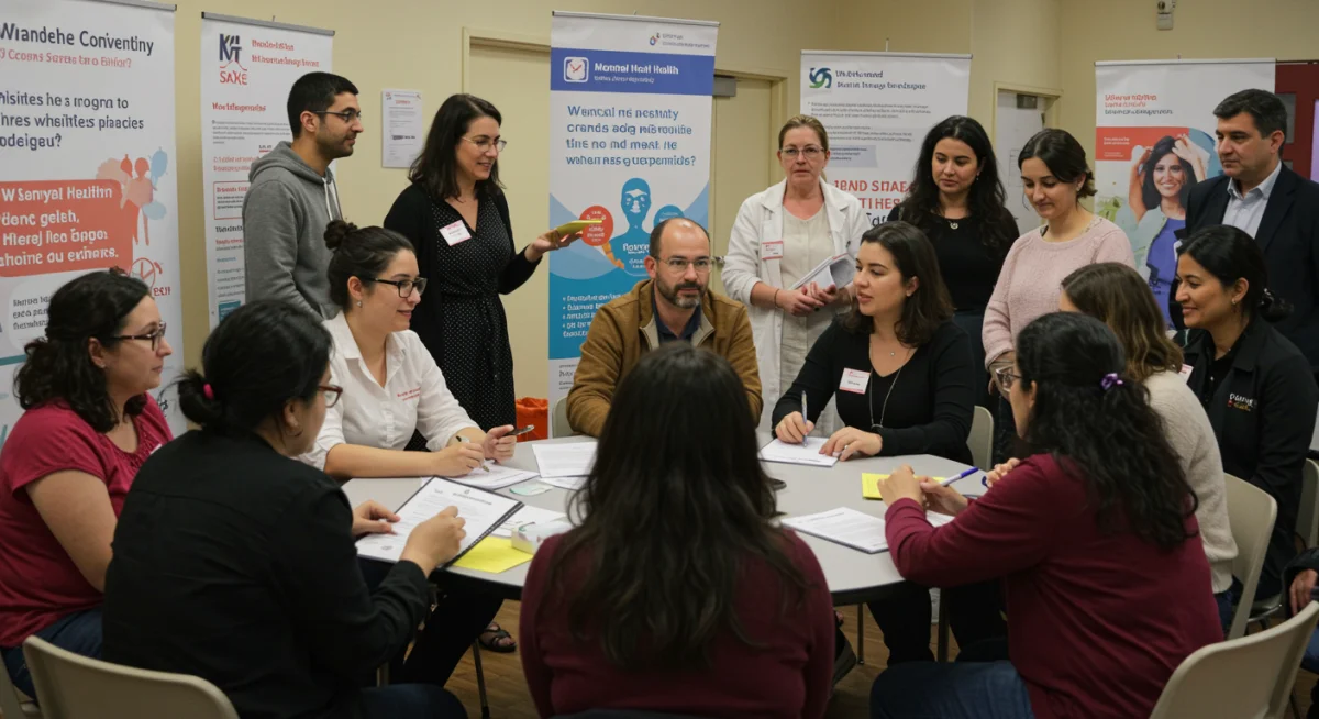 Community mental health awareness event, showing increased local support.