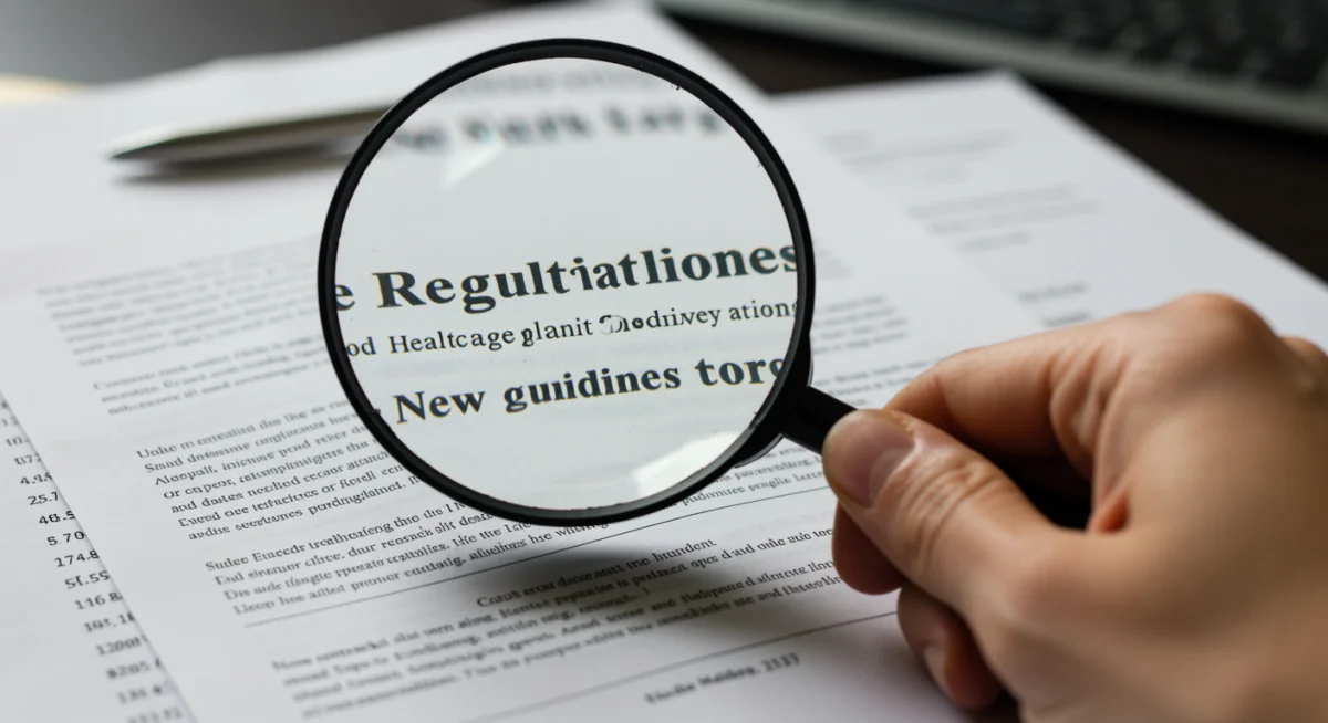 Magnifying glass examining new mental health parity regulations