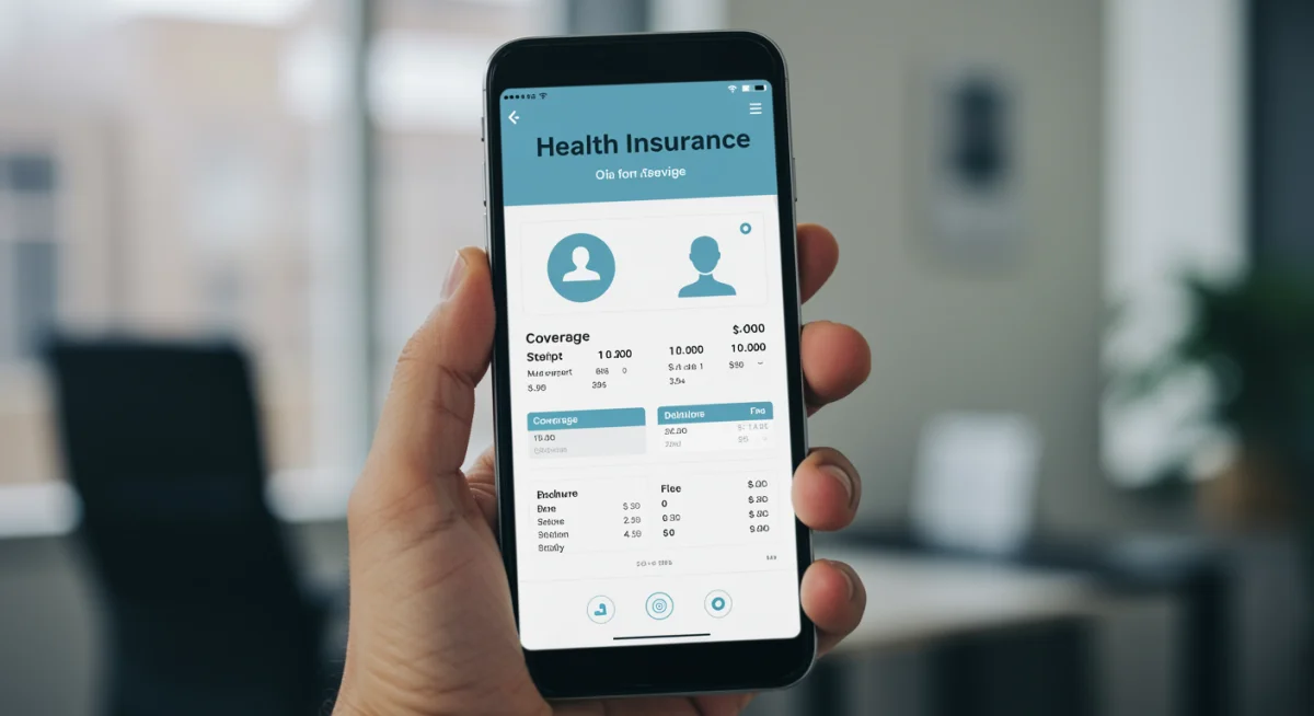 Smartphone displaying health insurance app for mental health coverage