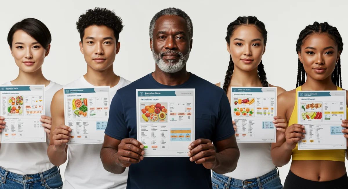 Diverse people with personalized meal plans from genetic data