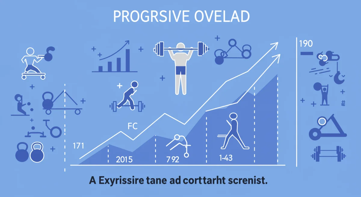 Infographic demonstrating progressive overload principle in weightlifting