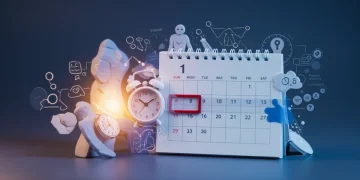 Calendar highlighting Q1 2025 with mental wellness symbols, emphasizing urgency for support.