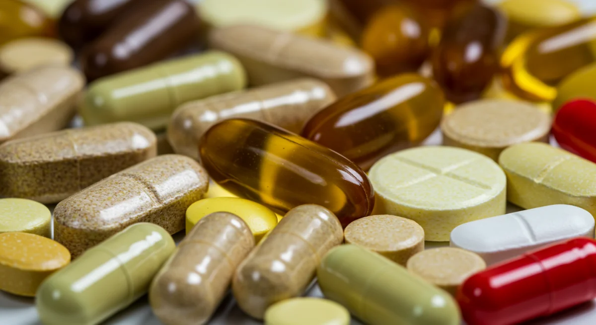 Assortment of dietary supplements and vitamins for targeted nutrition