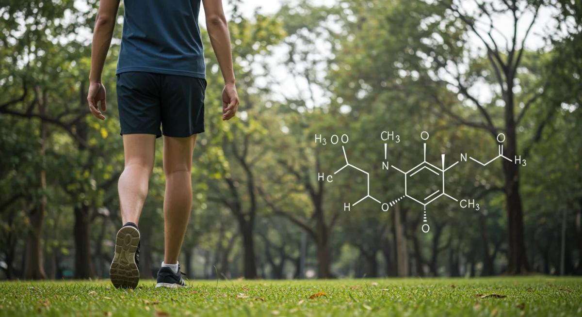 Person exercising outdoors, showing neurotransmitter benefits for anxiety.