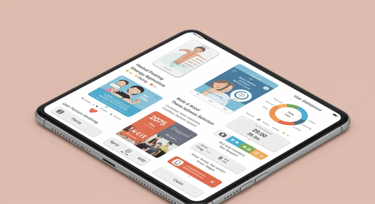 Infographic comparing features and pricing of different therapy apps.